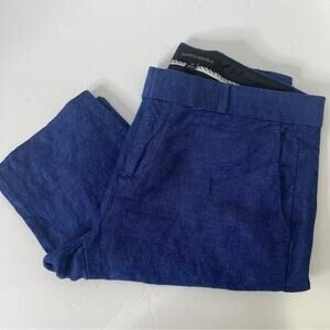 Banana Republic Avery Chambray Blue Linen Blend Pant Sz 2